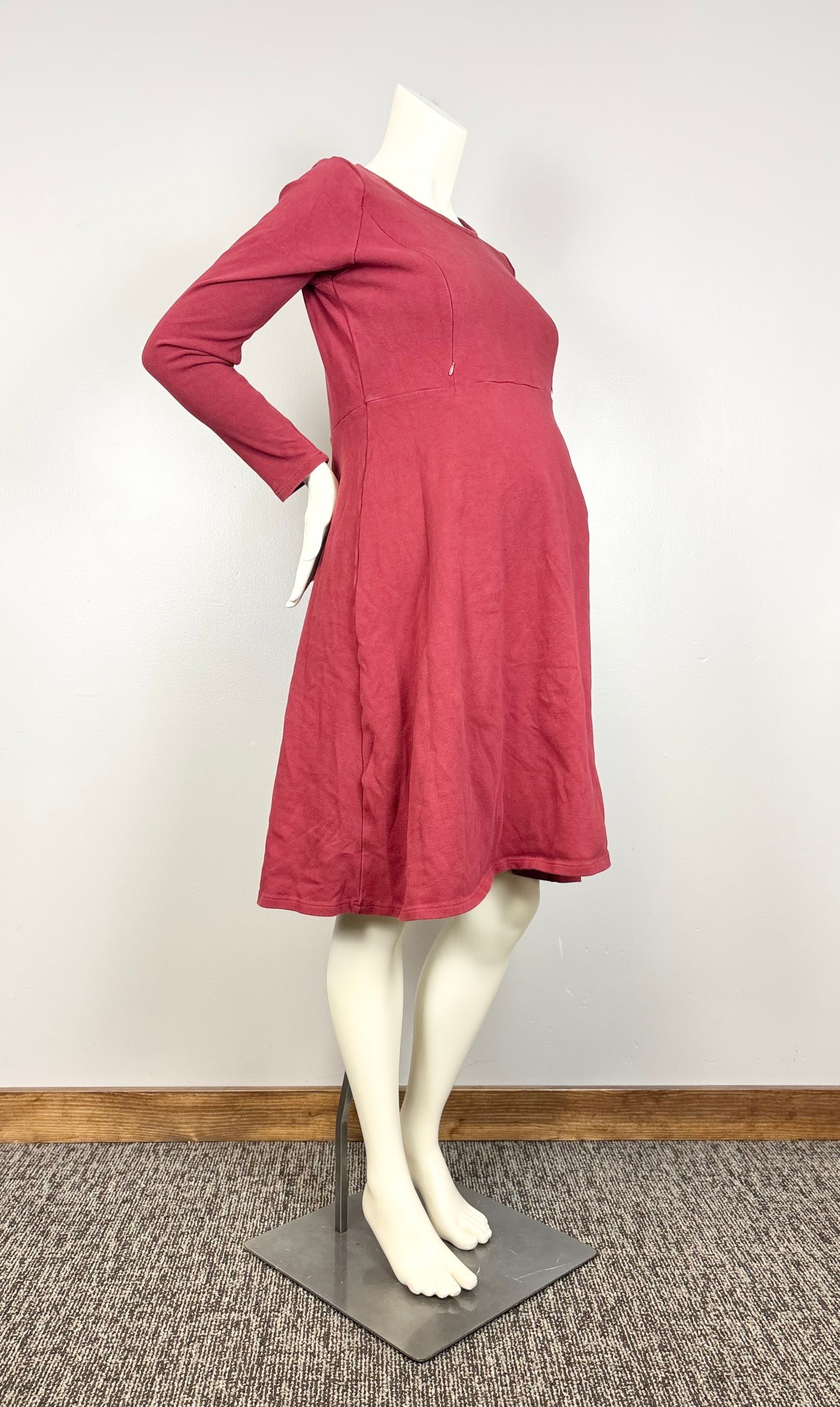 XL - Ella Bella Cranberry Nursing Dress