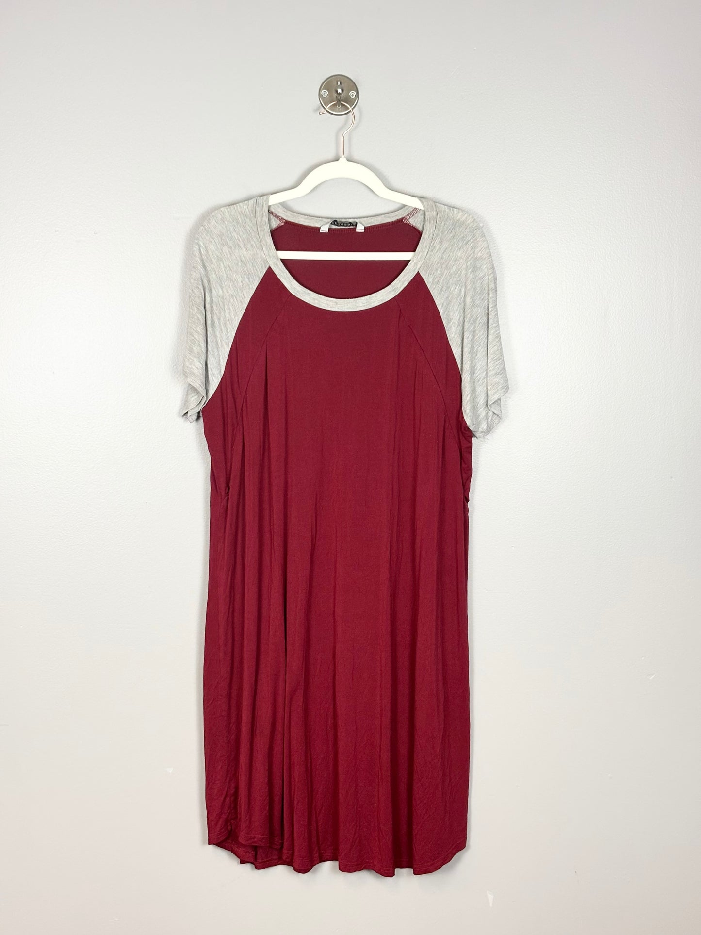XXL - Ekoauer Deep Red Nursing Nightgown