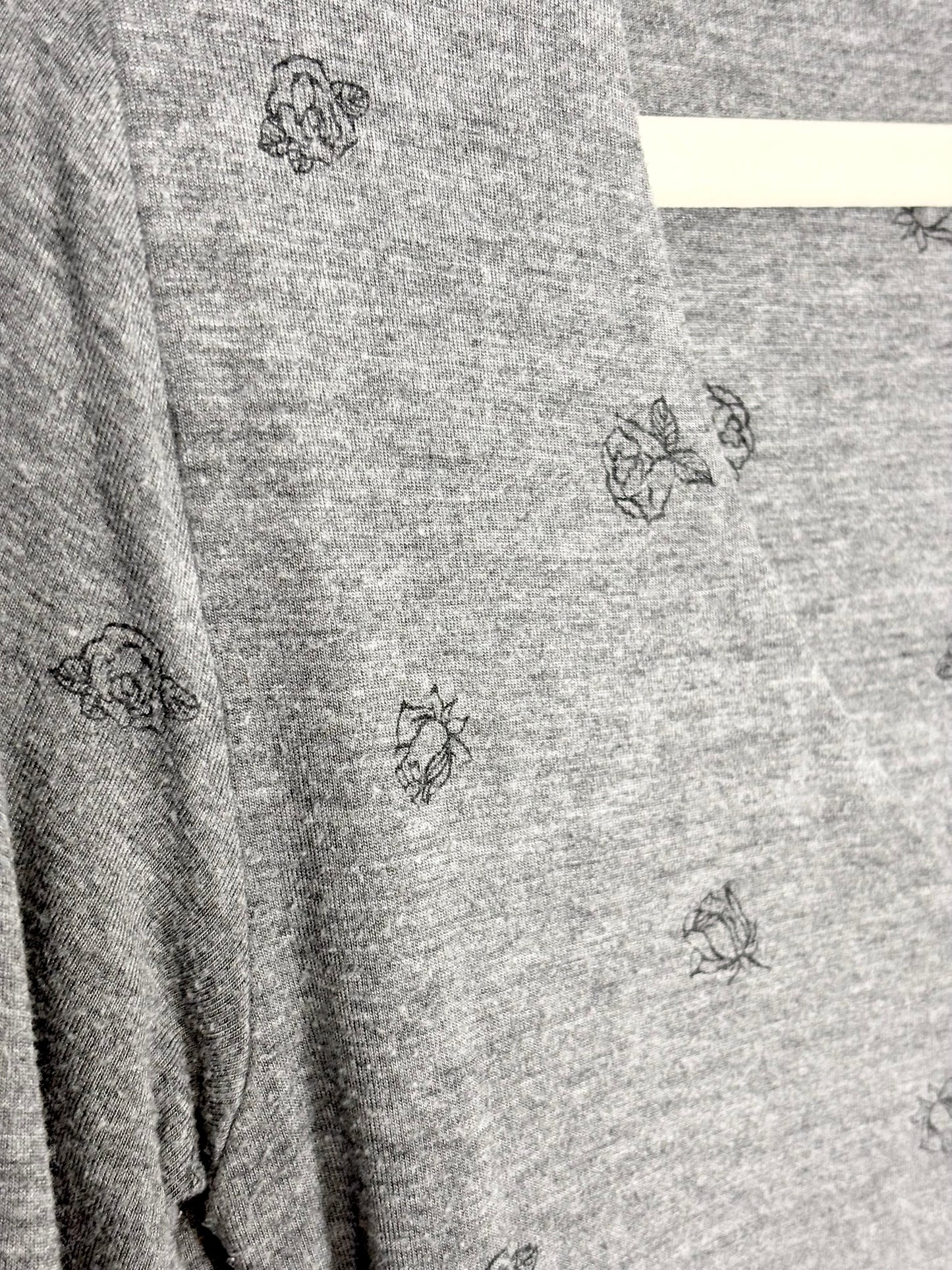 XS - Stork & Babe Grey Rose Long Sleeve Top