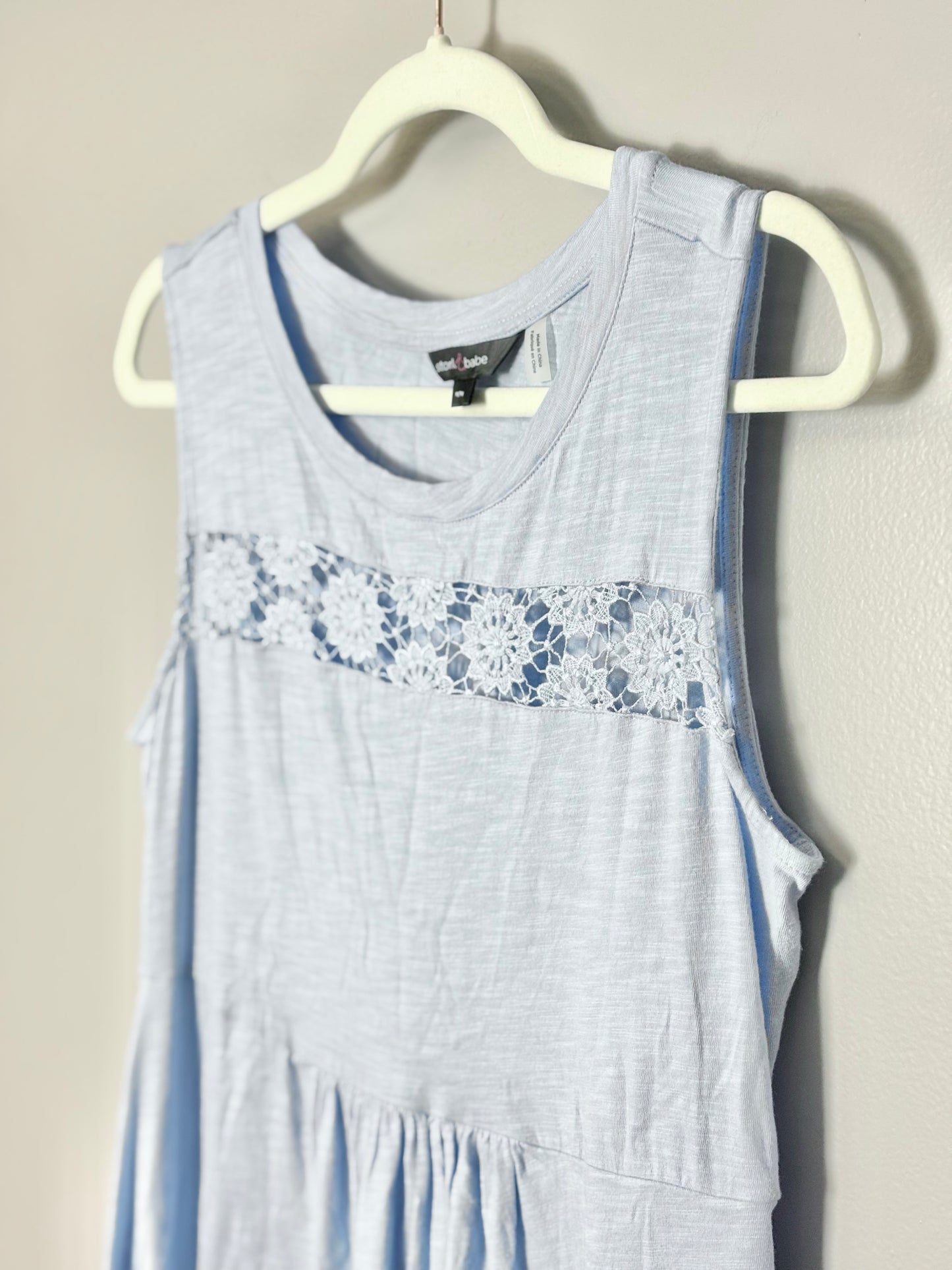 M - Stork & Babe Cornflower Blue Cotton Dress