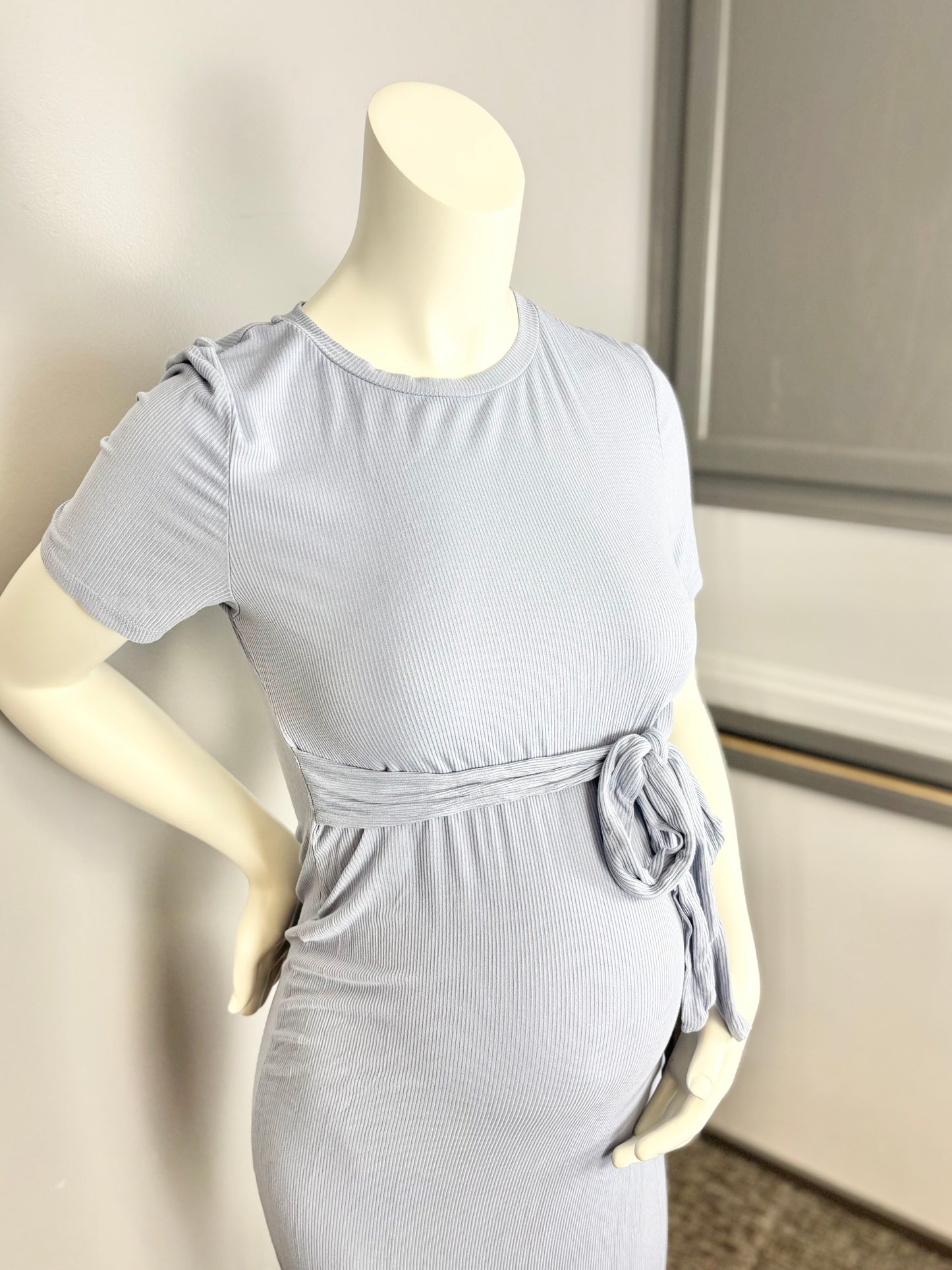 M - SHEIN Periwinkle Blue Tie Front Dress