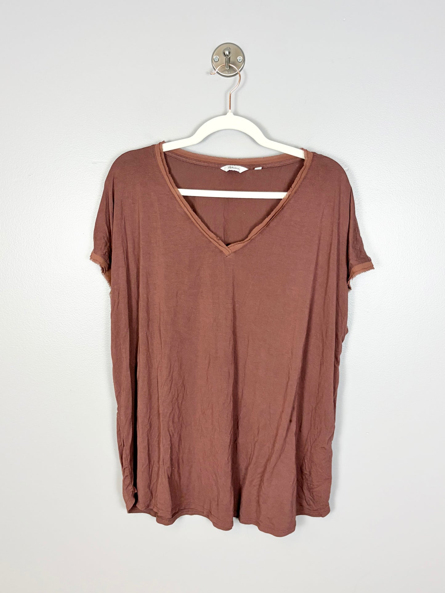 XXXL - Reitmans Mocha Chiffon Trim Tee