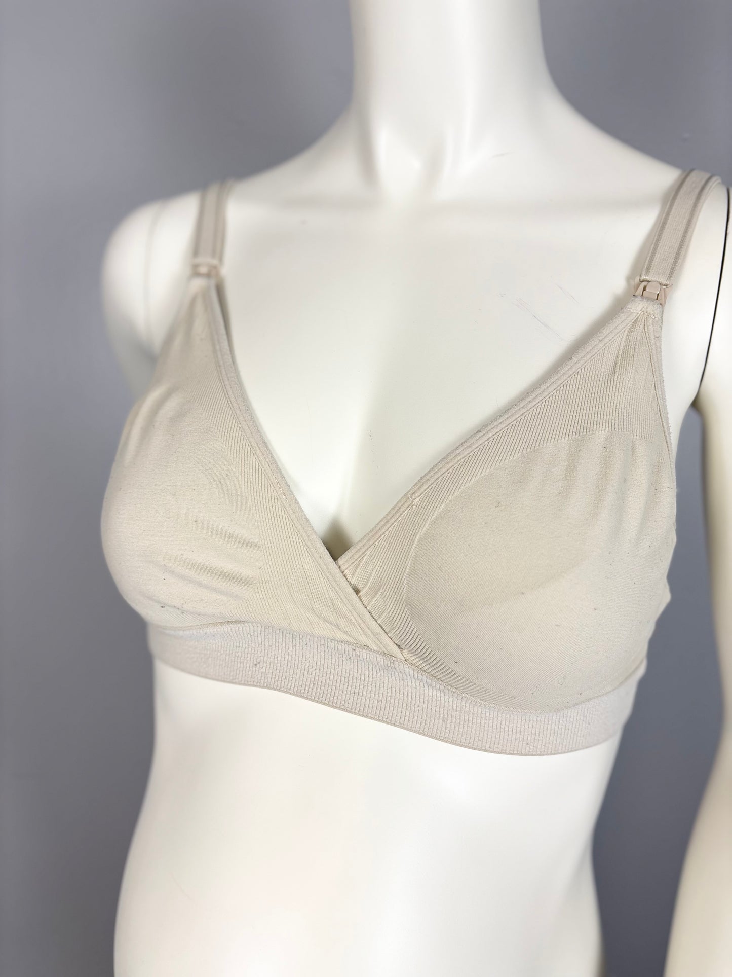 M - Taupe Ribbed Nursing Bralette