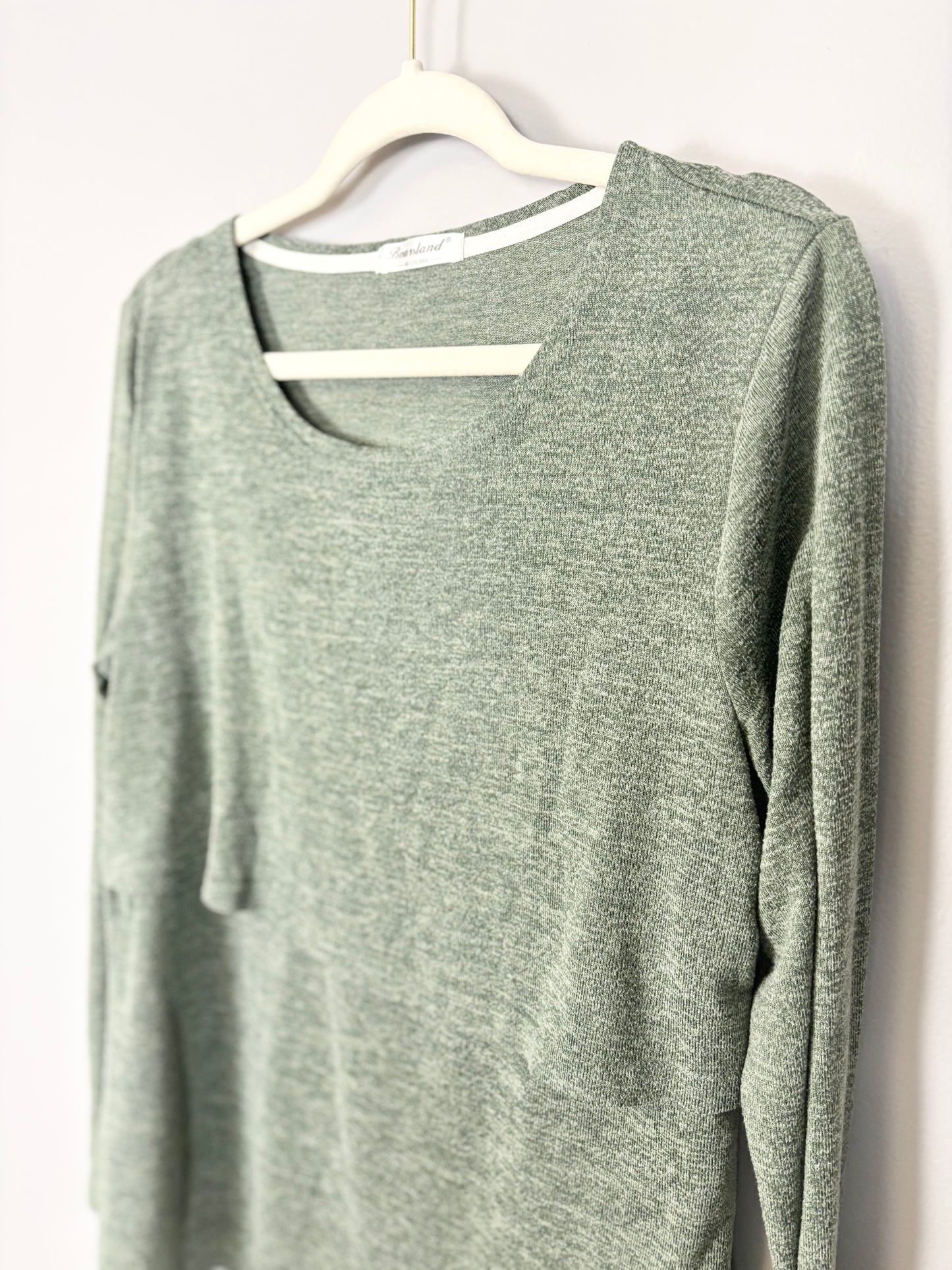 M - Bearsland Sage Green Nursing Shirt