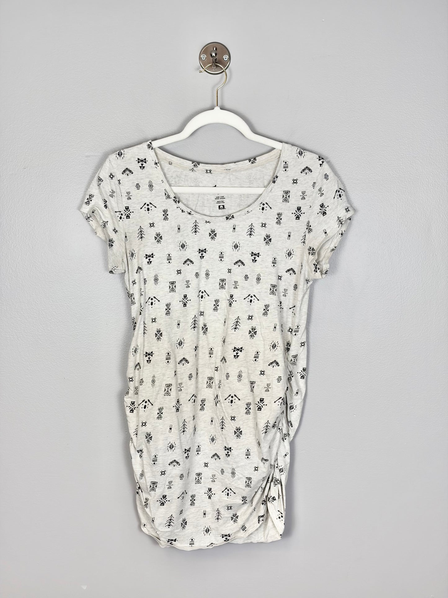 M - Thyme Black & White Symbols Fitted T-Shirt