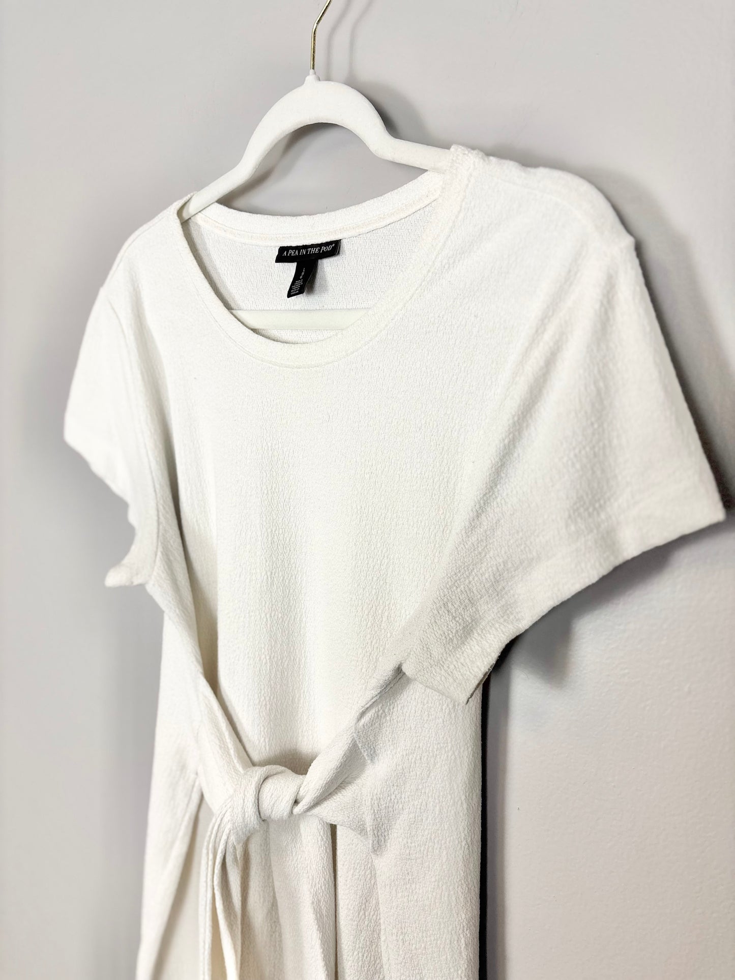 L - A Pea In The Pod Cream Tie-Front Blouse