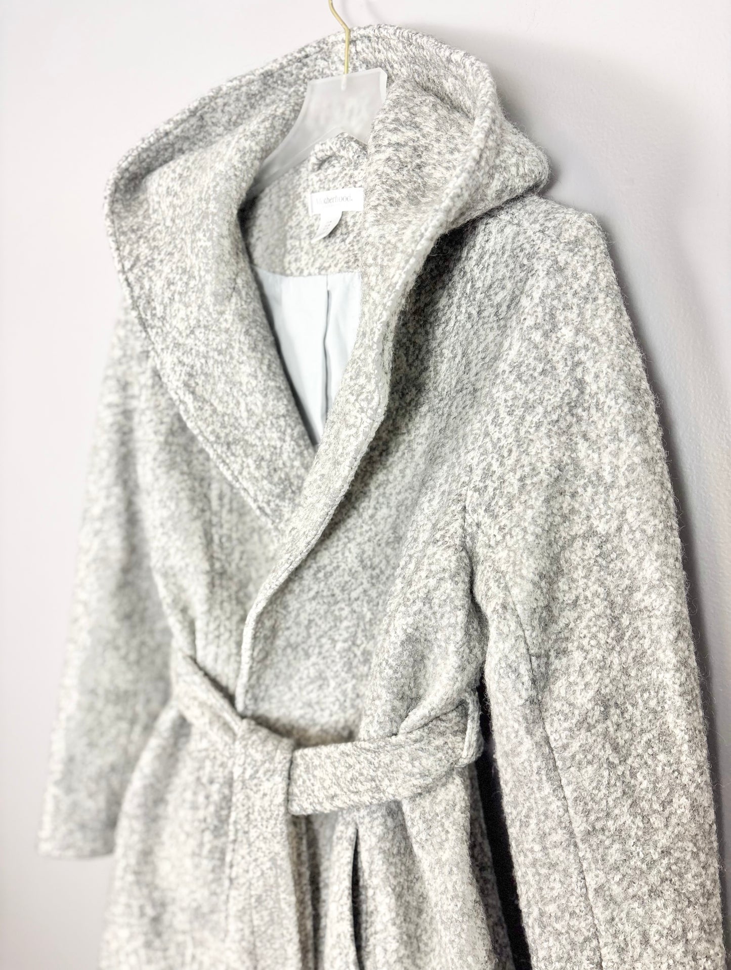 M - Motherhood Hooded Grey Wool-Blend Jacket