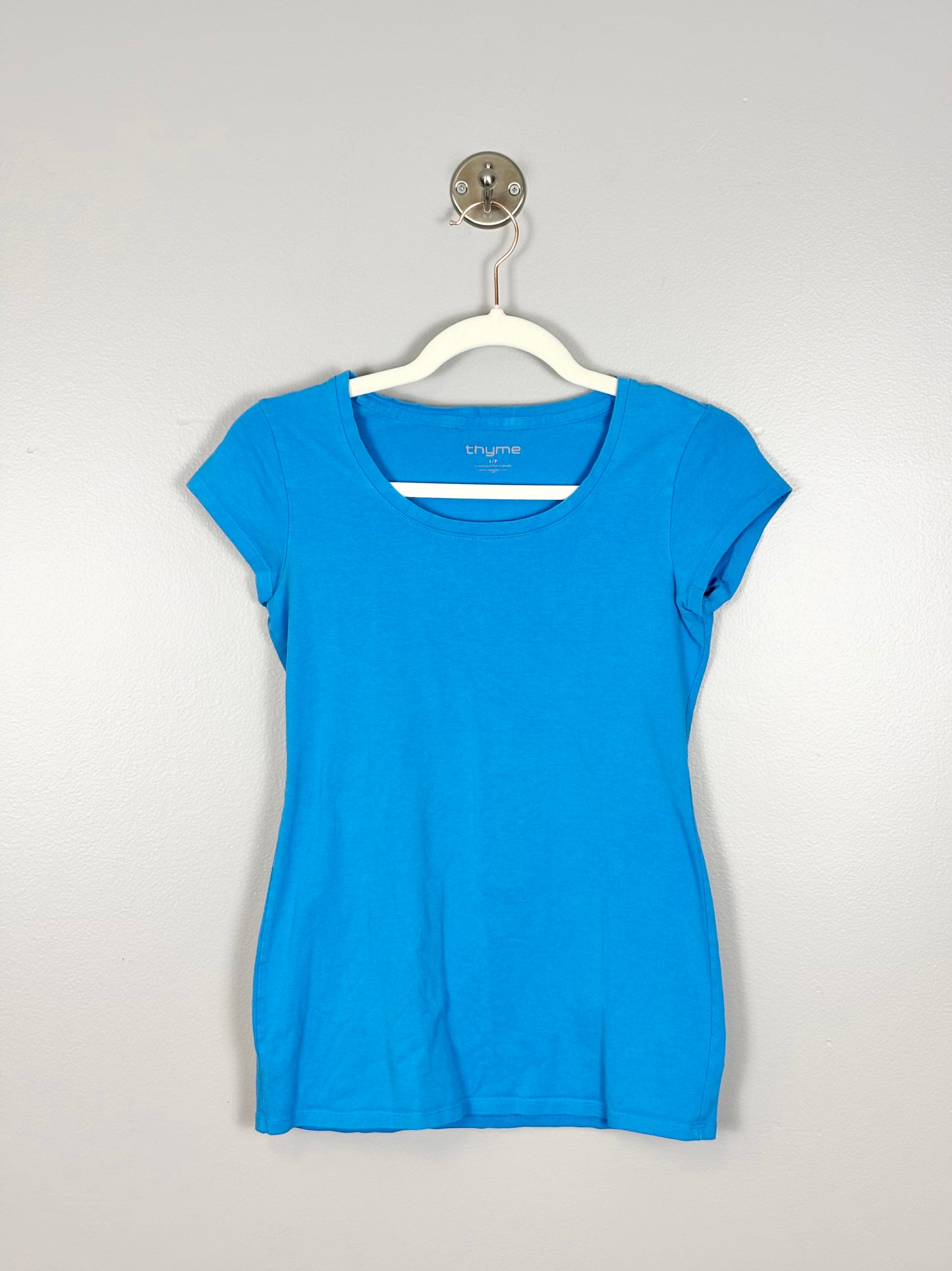 S - Thyme Basic Blue Shirt