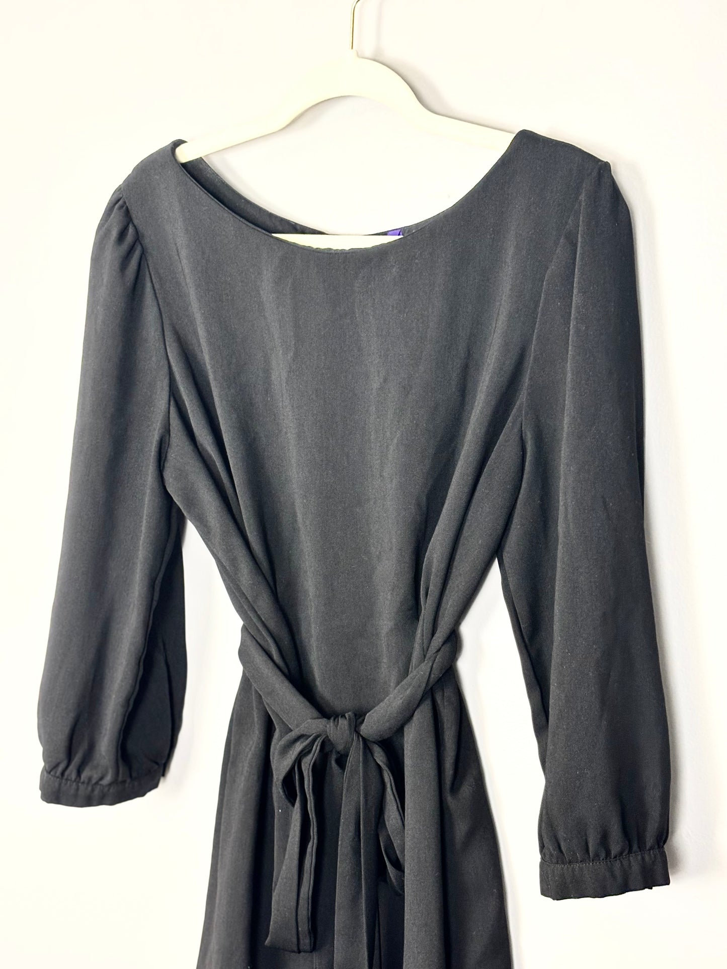 Size 12/L - Seraphine Black Tie Waist Dress Shirt