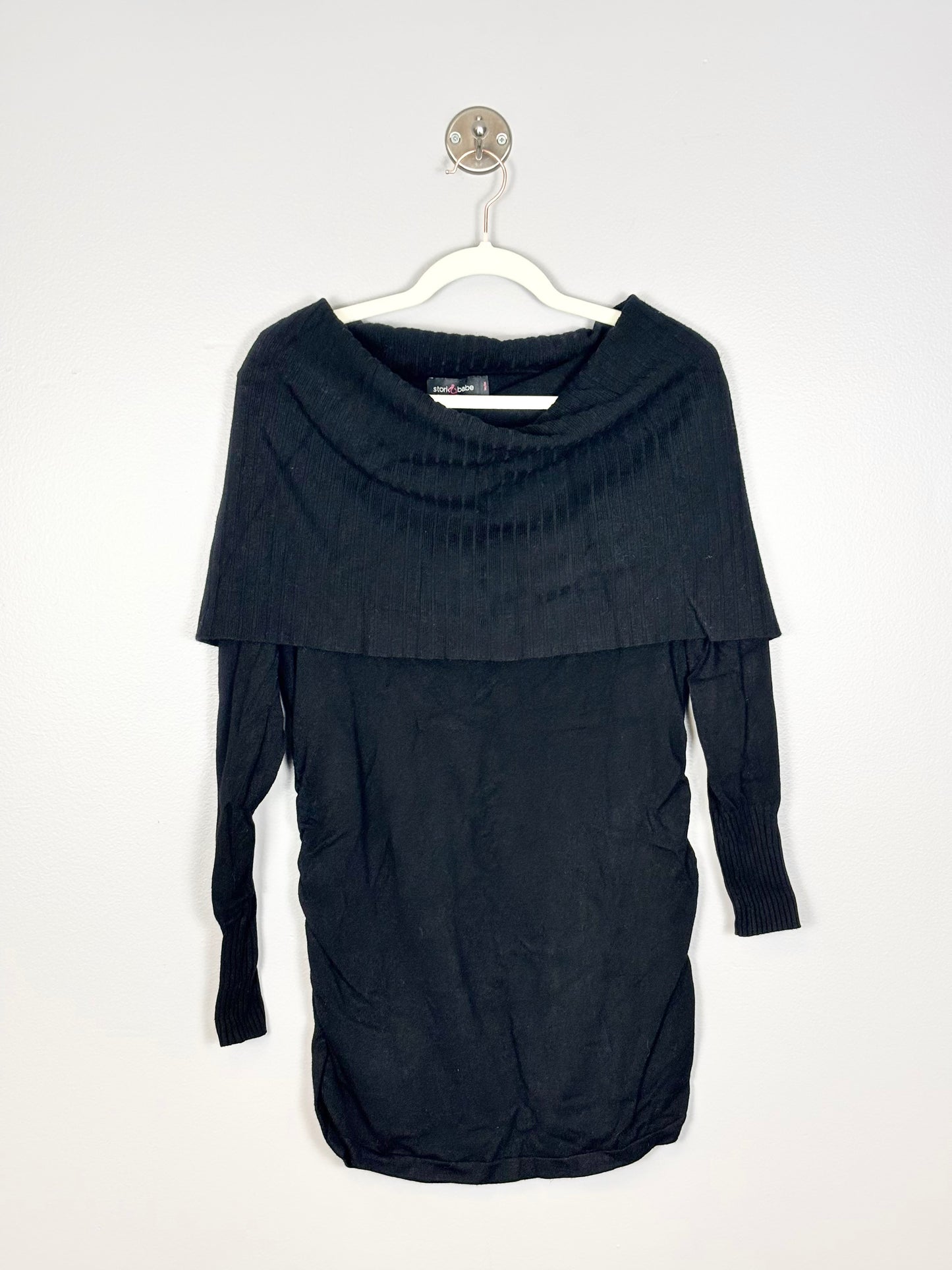 M - Stork & Babe Black Cowl Sweater