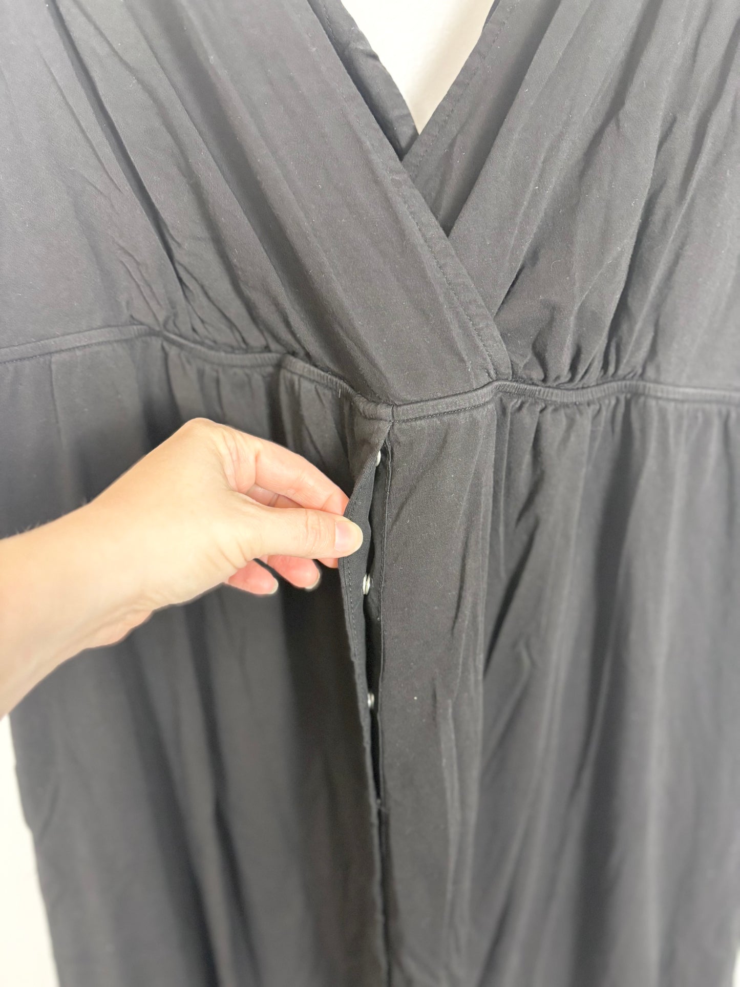 L - Motherhood Black Birthing Gown