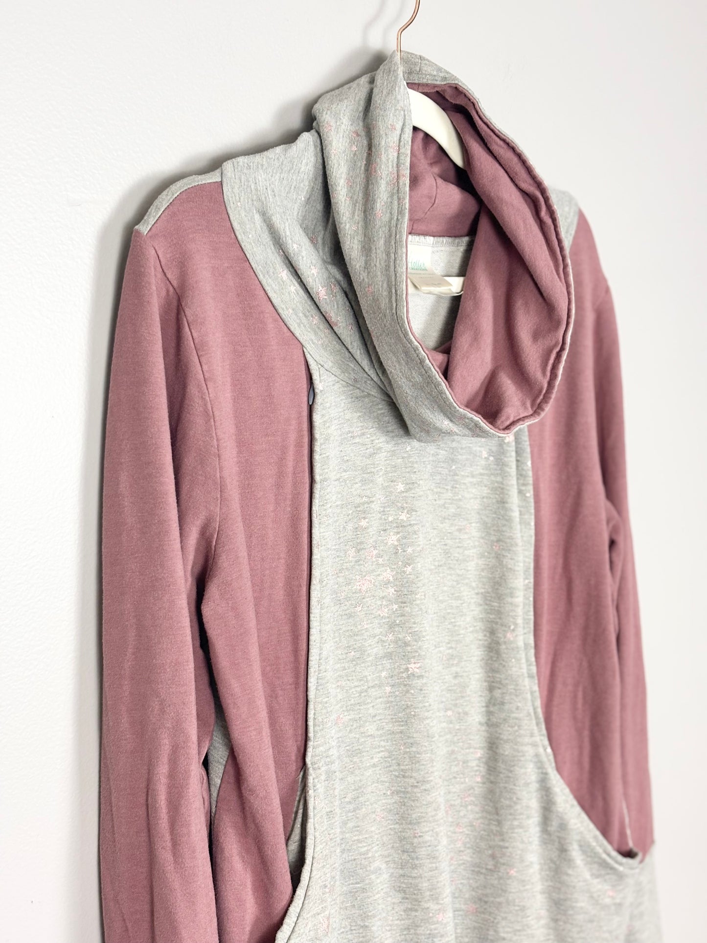 XL - Holler Creations Pink Stars Cowl-Neck Nursing Sweatshirt