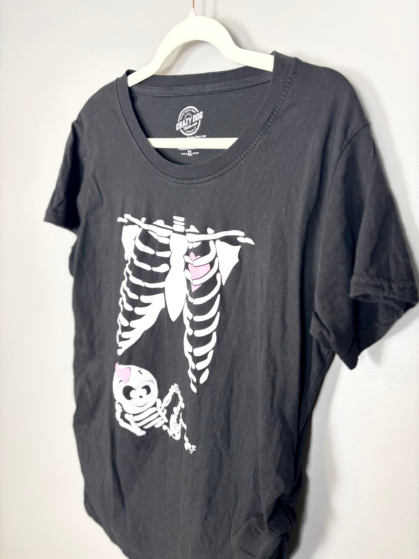 XL - Crazy Dog Skeleton Shirt