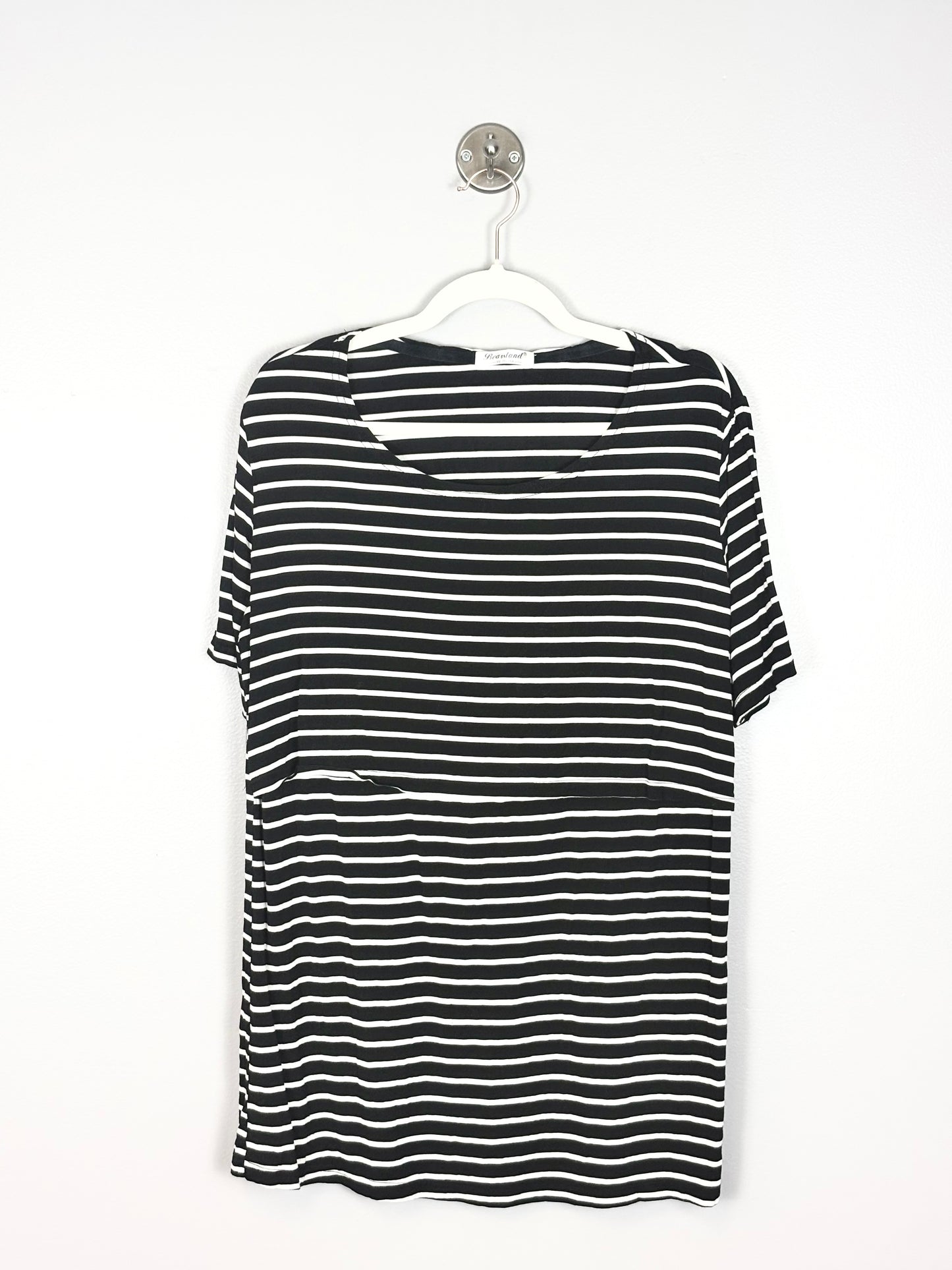 XXL - Bearsland Black & White Stripe Nursing Top