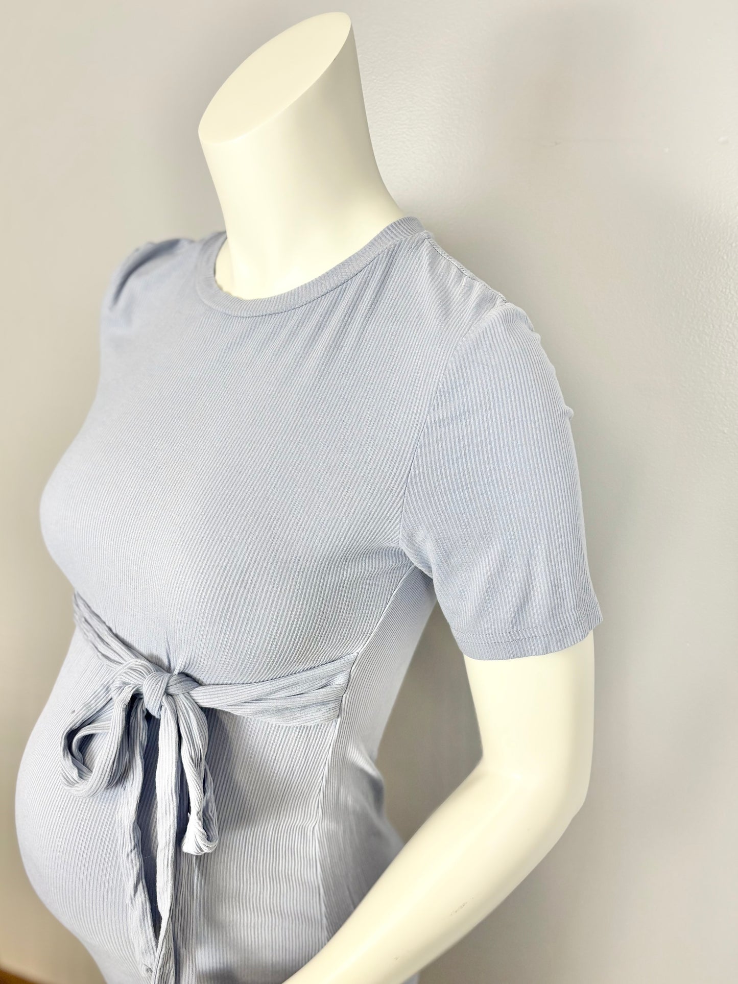 M - SHEIN Periwinkle Blue Tie Front Dress