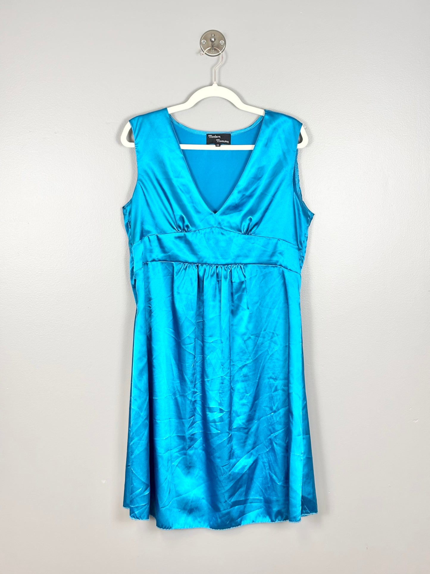 XXL - Unknown Brand Turquoise Satin Dress