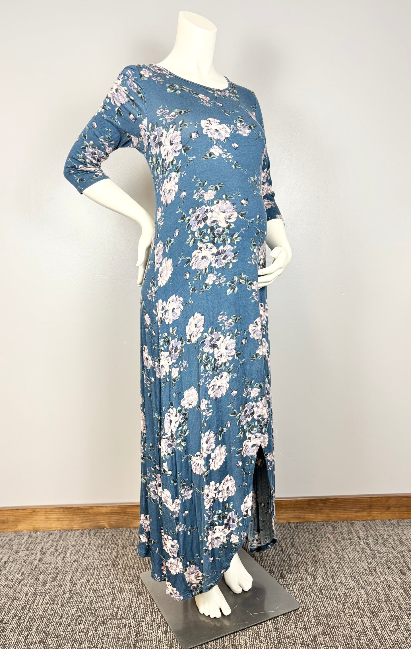 XL – Bellamy Dark Teal Floral Maxi Dress
