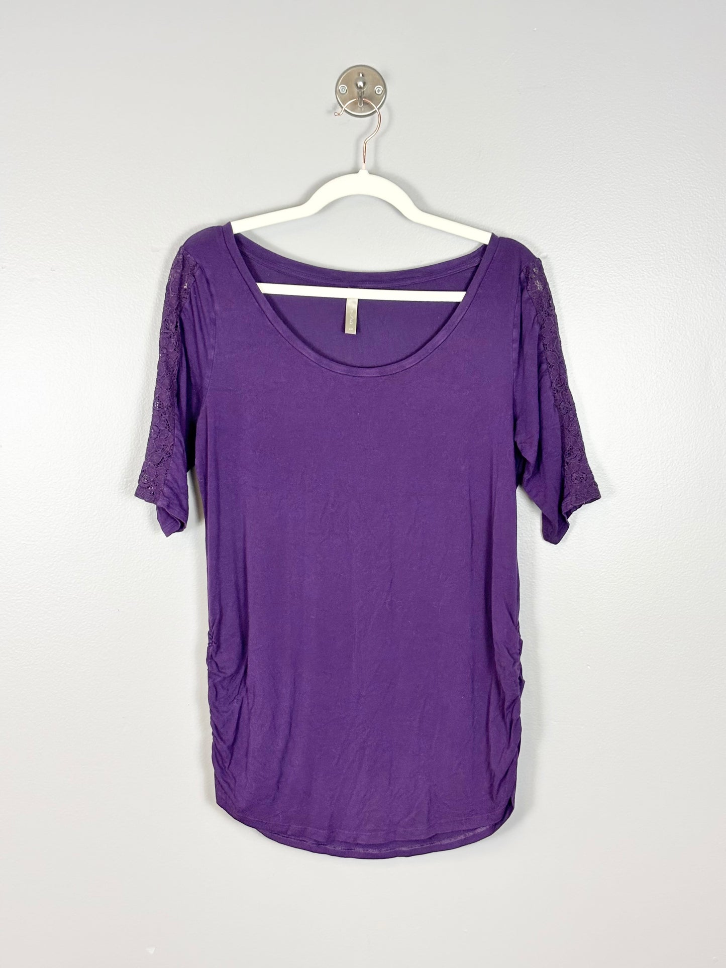 L - Thyme Purple Lace 3/4 Sleeve Shirt
