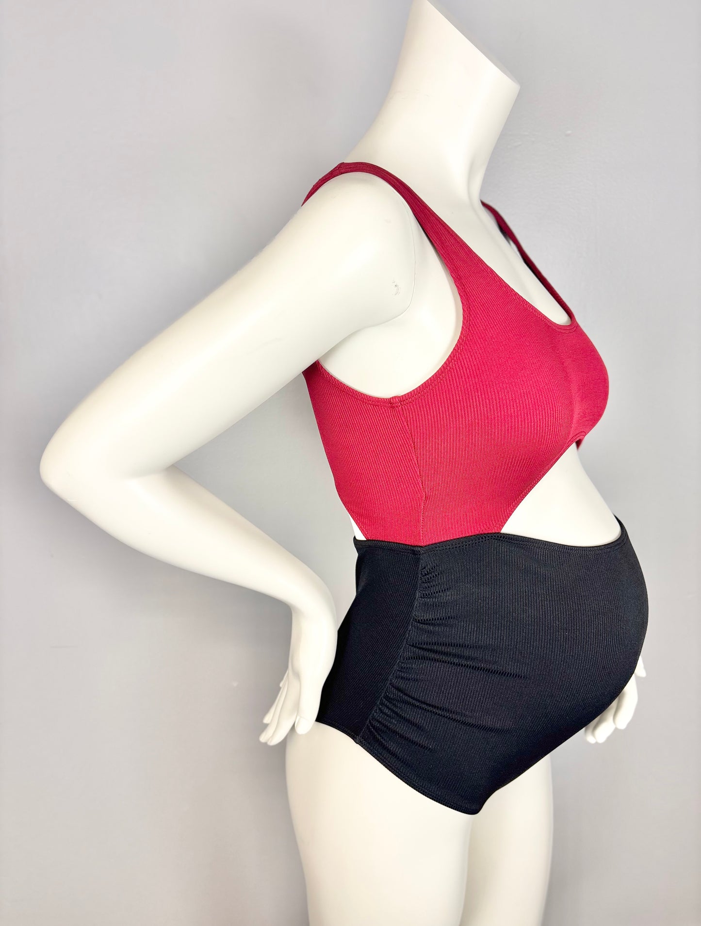 XS - Black & Red Peekaboo Bathing Suit