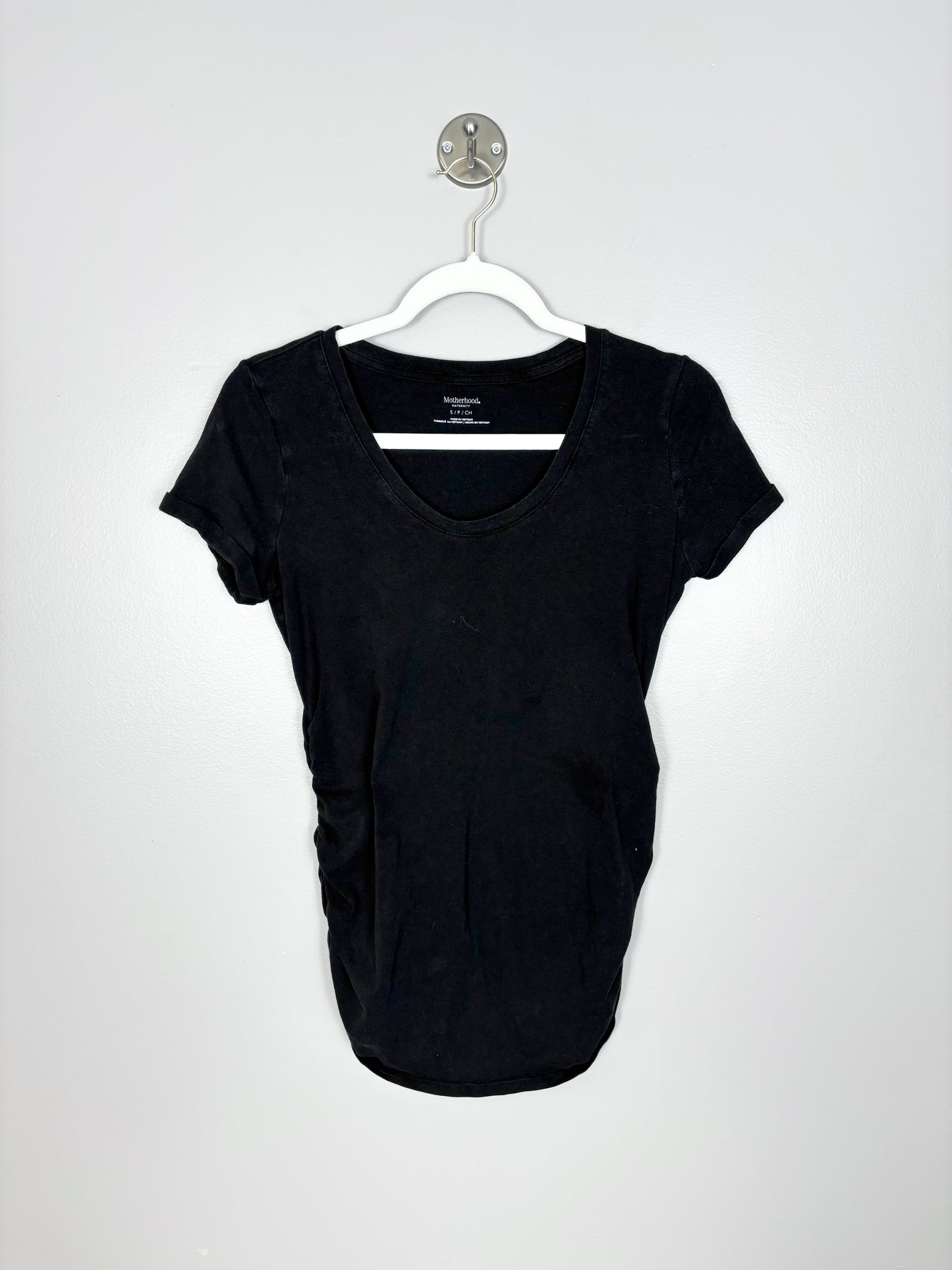 S - Motherhood Black Fitted Shirt