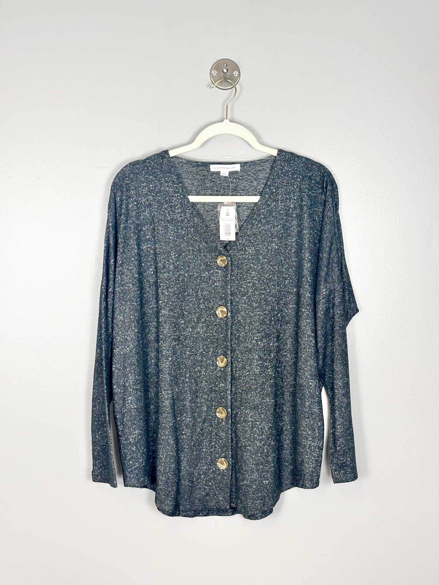 XL - Warehouse One Button-Front Sweater