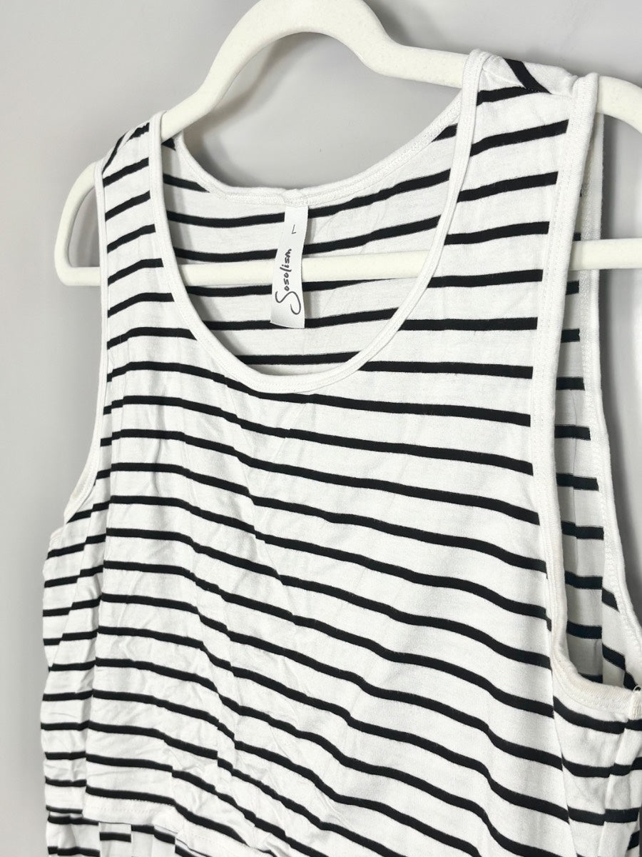 L - Sosolism Striped Nursing Tank