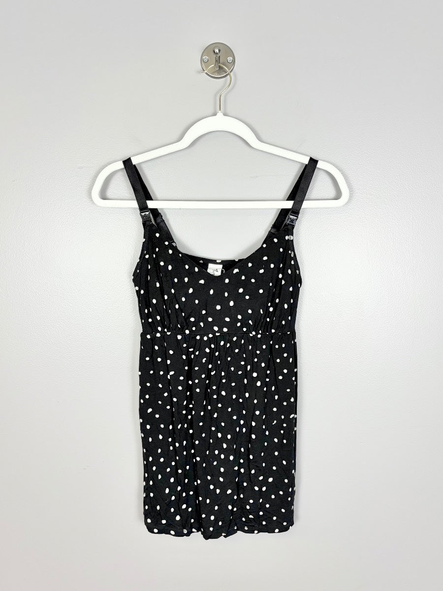 S - Thyme Black Polka Dot Nursing Tank