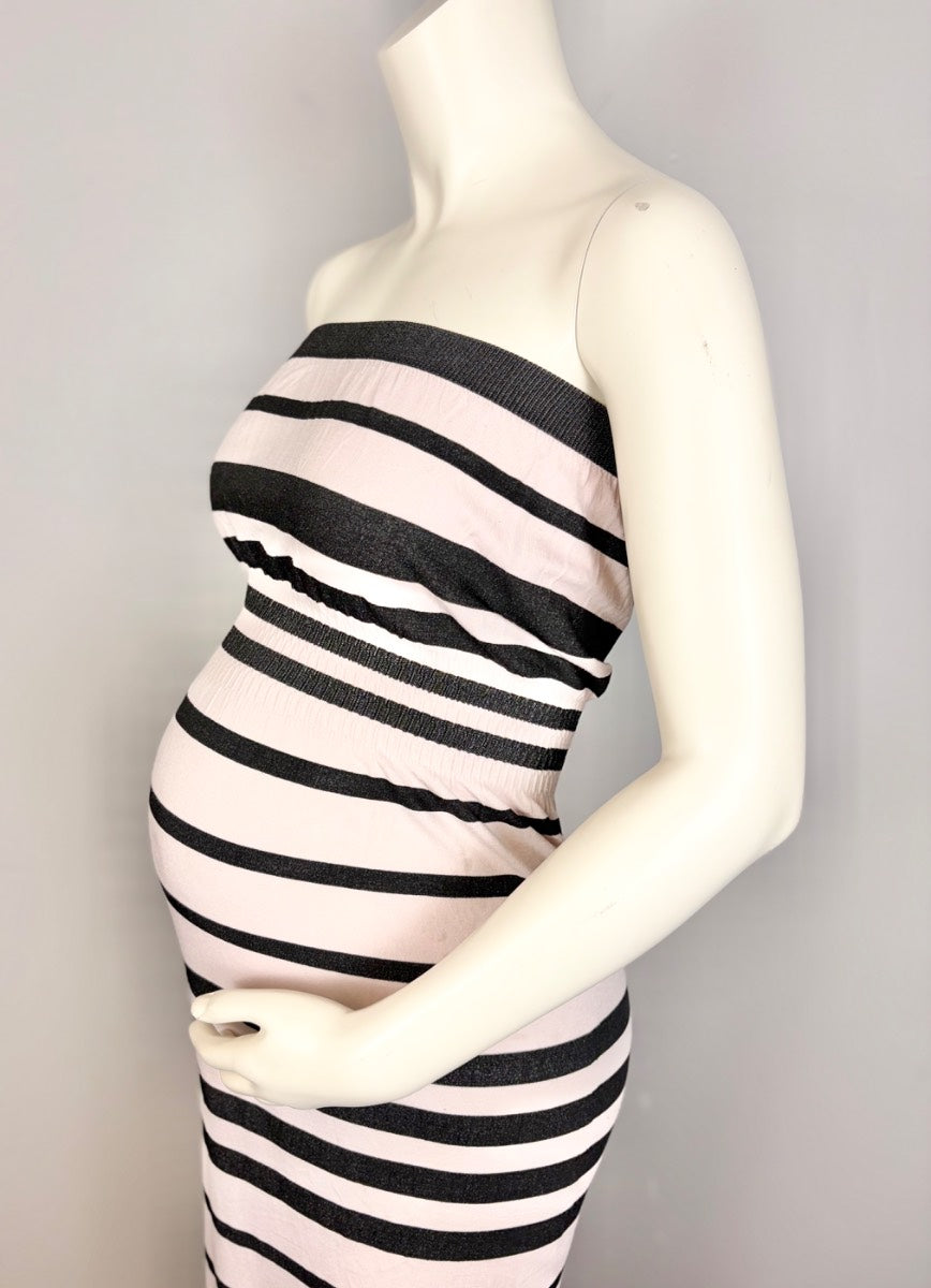 XS - Ardene Blush Stripe Strapless Bodycon Dress
