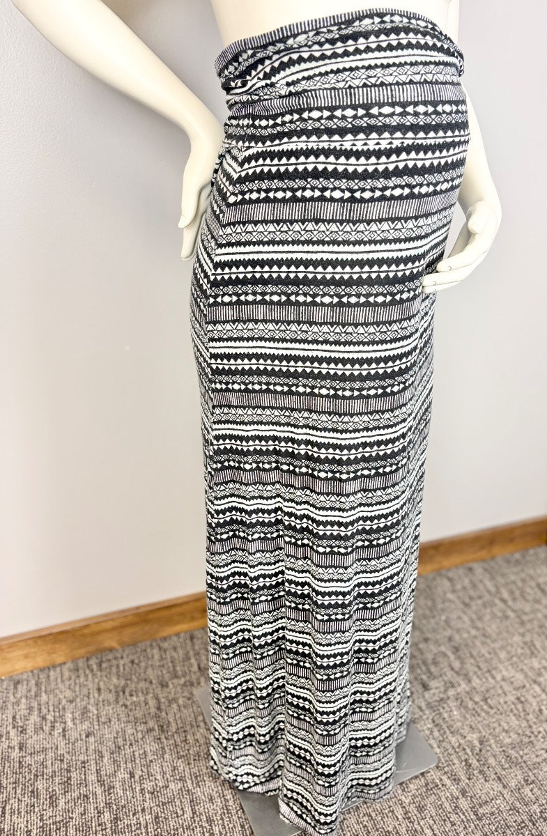 L - Empyre Black Tribal Print Strapless Tube Dress/Skirt