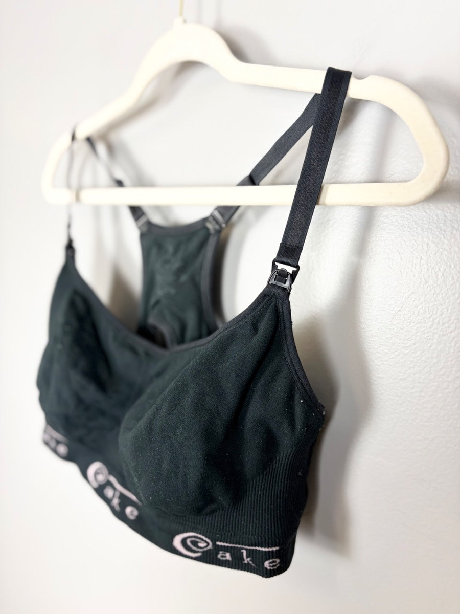 XL - Black Racerback Nursing Sports Bra