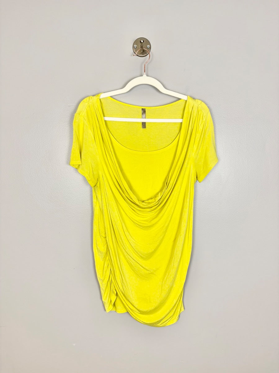 L - Thyme Yellow Nursing Draped Top