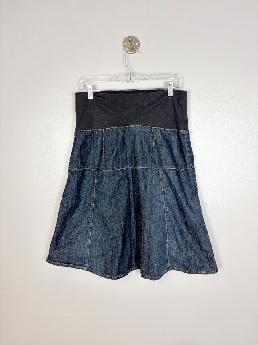 M - Thyme Denim Flare Skirt
