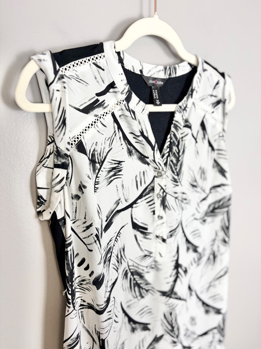 S - Stork & Babe Feather Print Blouse