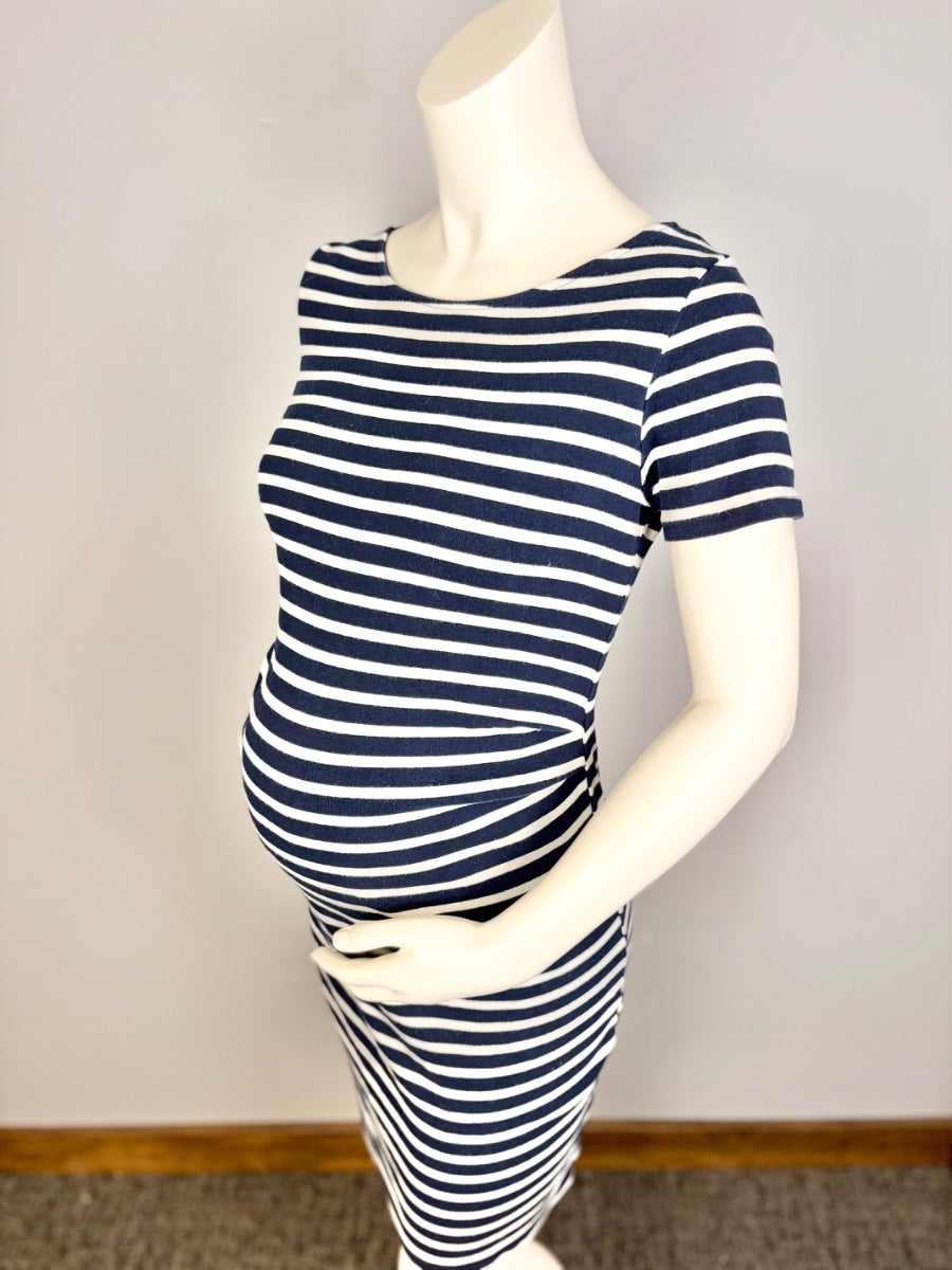 L - Pink Blush Striped Bodycon Dress