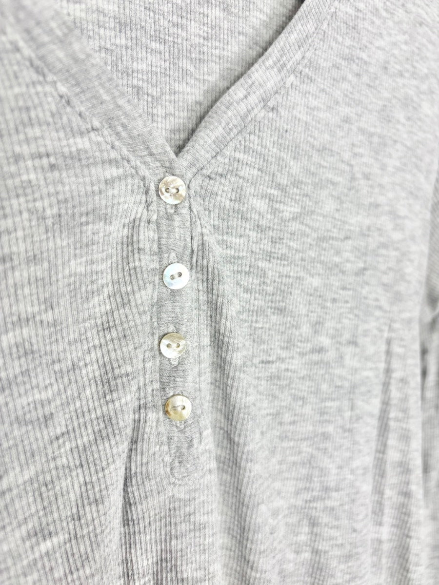 M - H & M Heather Grey Henley Top