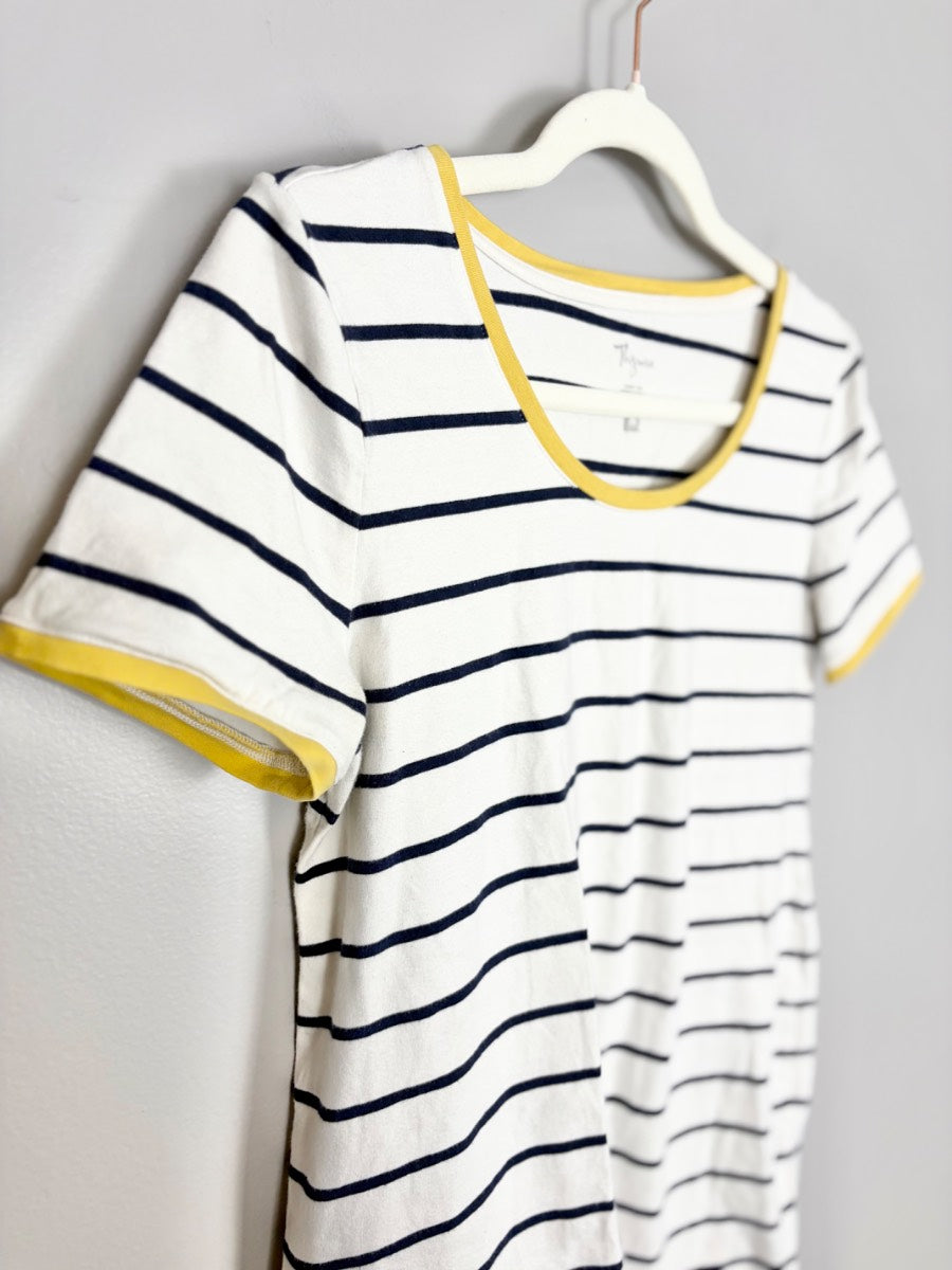 M - Thyme Striped Ringer Tee