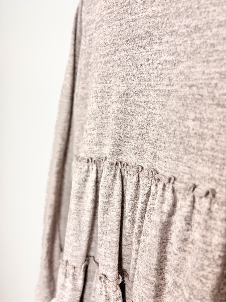 L - Querencia Dusty Pink Tiered Ruffle Sweater