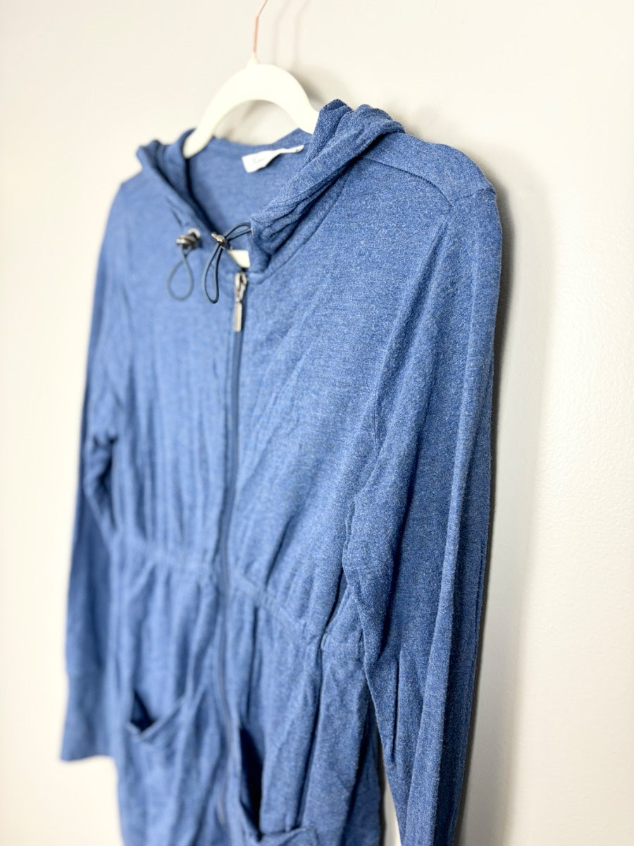 S - Thyme Periwinkle Zip Hoodie