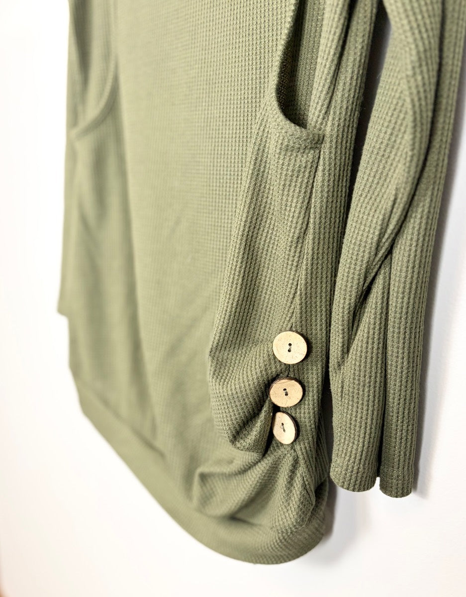 M - Pat Pat Olive Waffle Knit Nursing Top