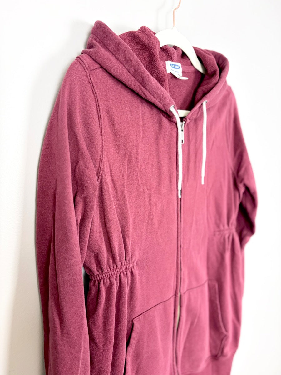 M - Old Navy Cranberry Zip Front Hoodie
