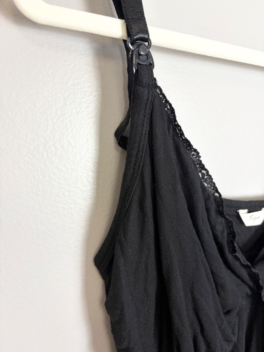 M - Thyme Black Twist Front Tank