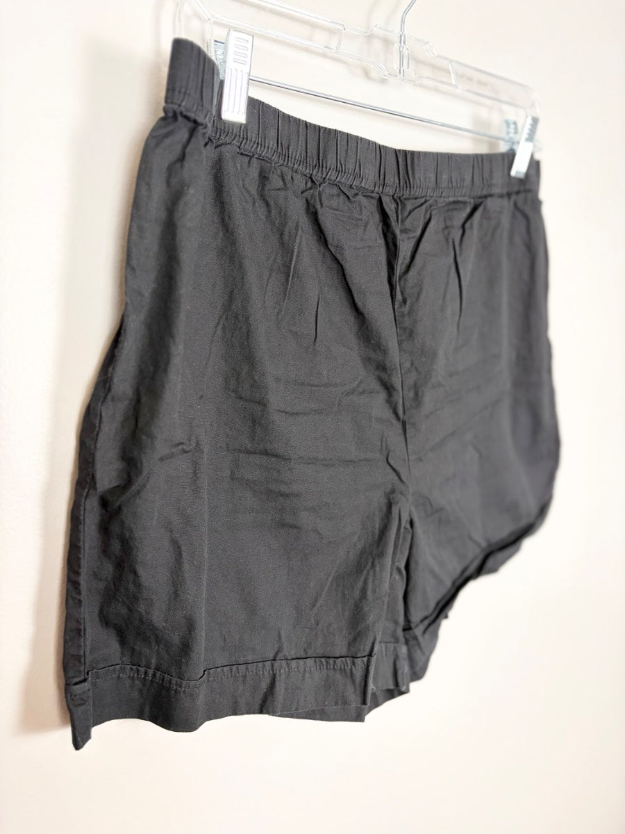 L - Black Cotton Shorts