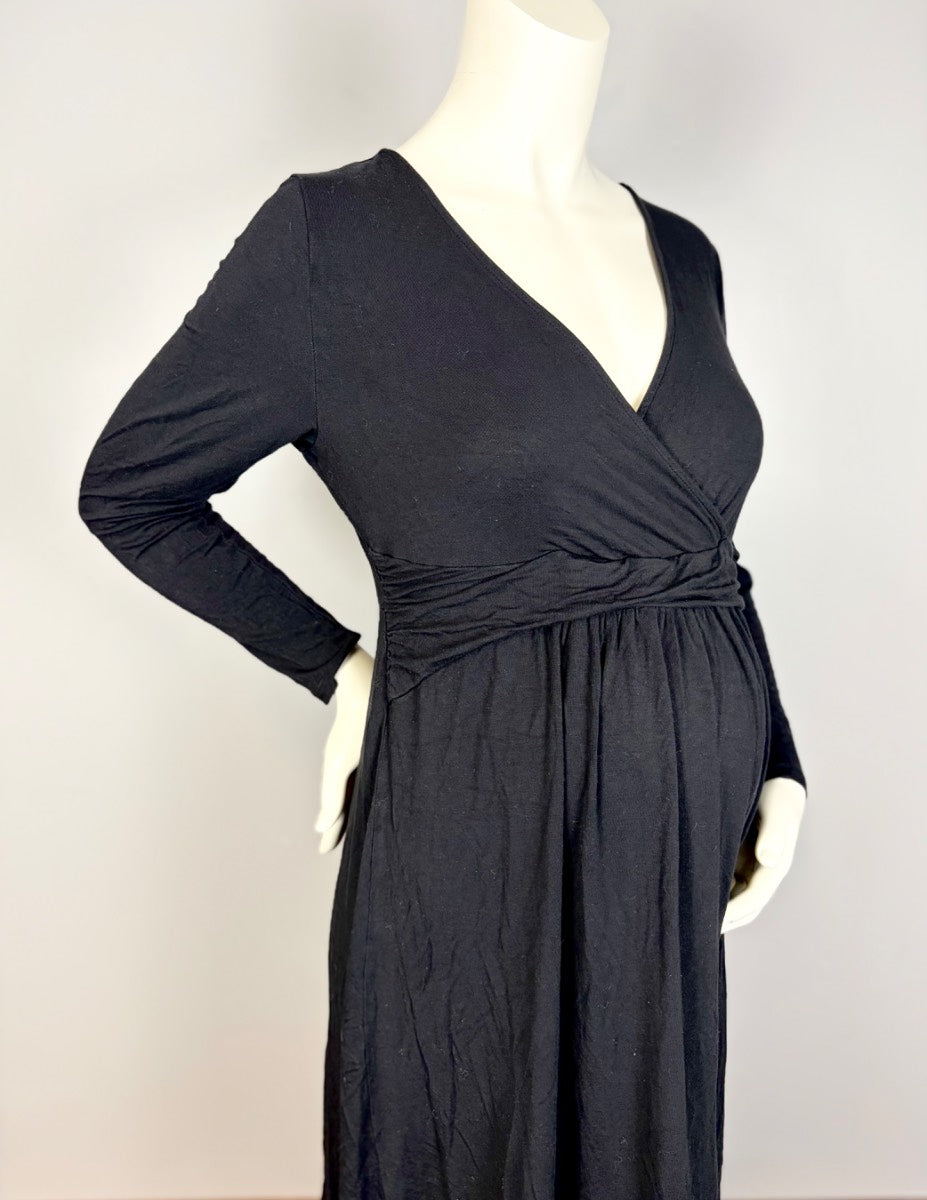 L - Old Navy Long Sleeve Wrap Front Nursing-Friendly Dress