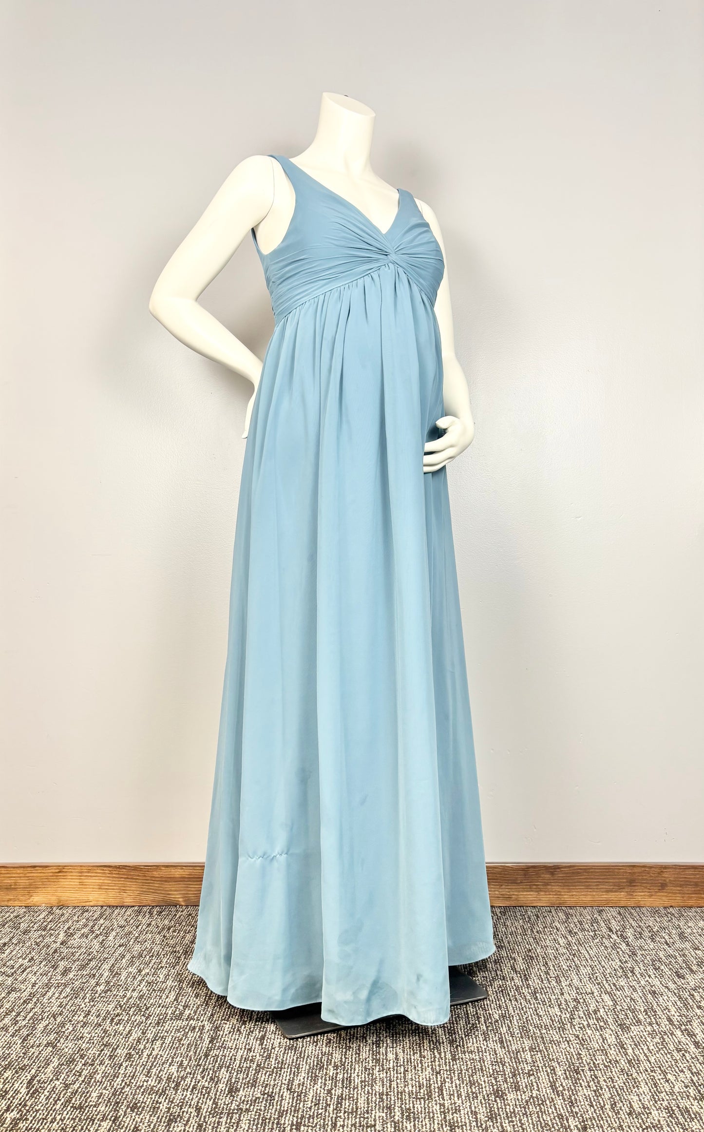 S - Azazie Light Blue Chiffon Gown