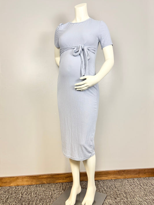 M - SHEIN Periwinkle Blue Tie Front Dress