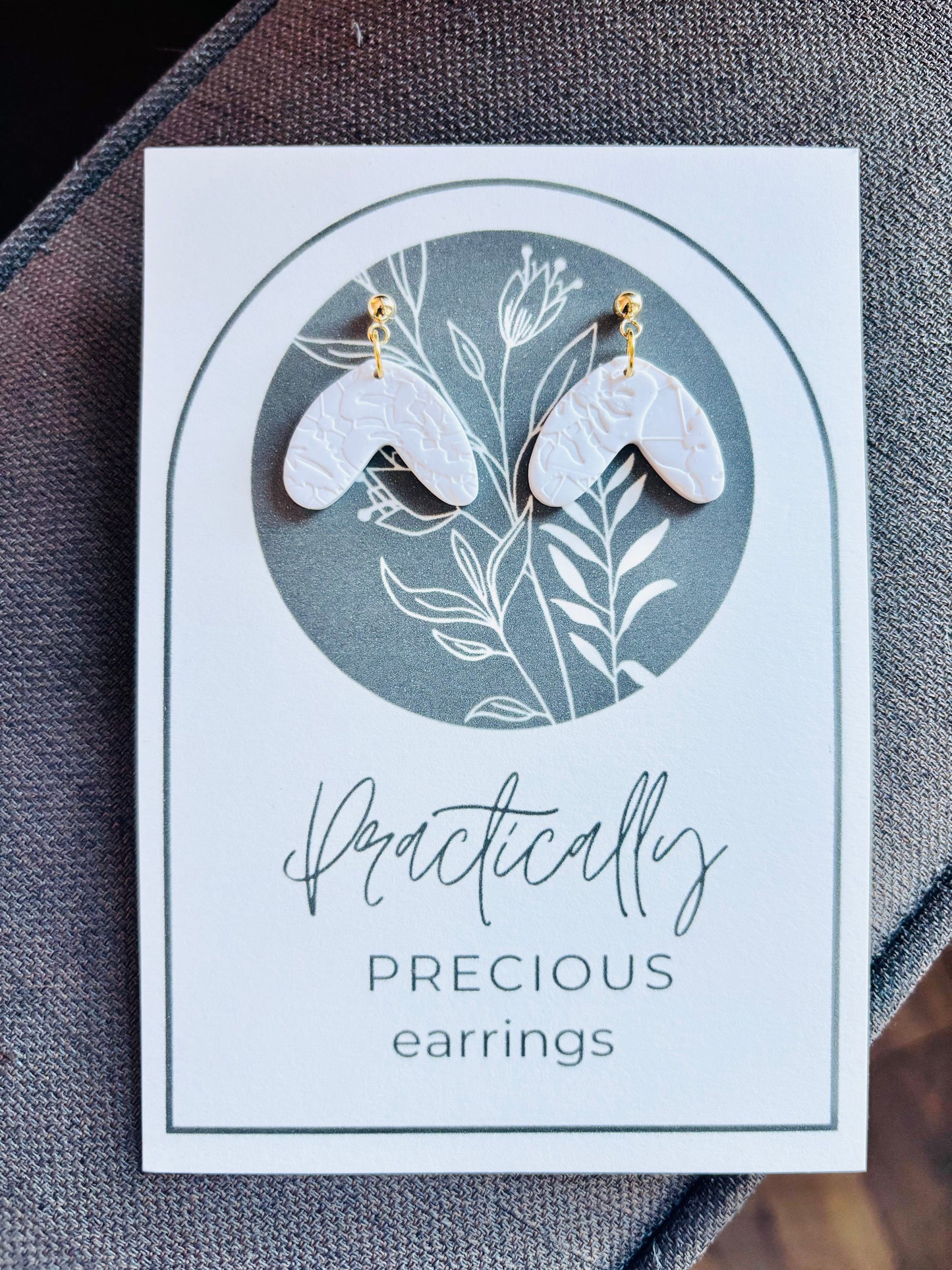 Practically Precious Earrings - White Wishbone