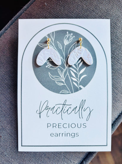 Practically Precious Earrings - White Wishbone