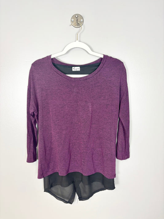 XS - Thyme Plum Double-Layer Nursing Sweater