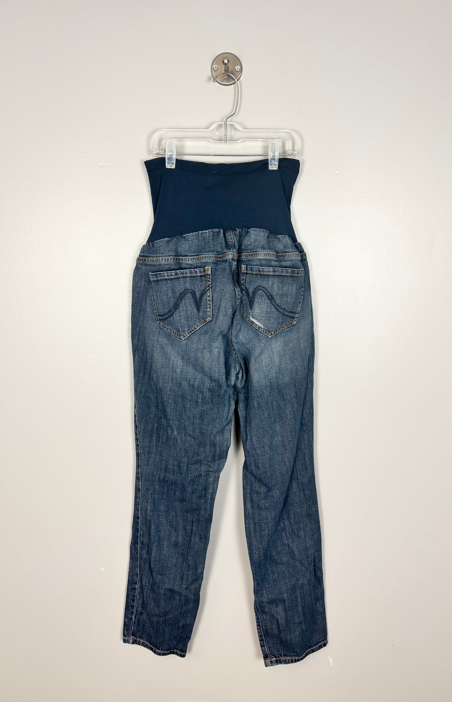 L - Indigo Blue Distressed Denim
