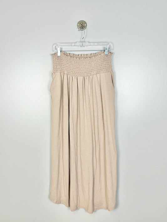 XXL - Zenana Double Slit Oatmeal Skirt